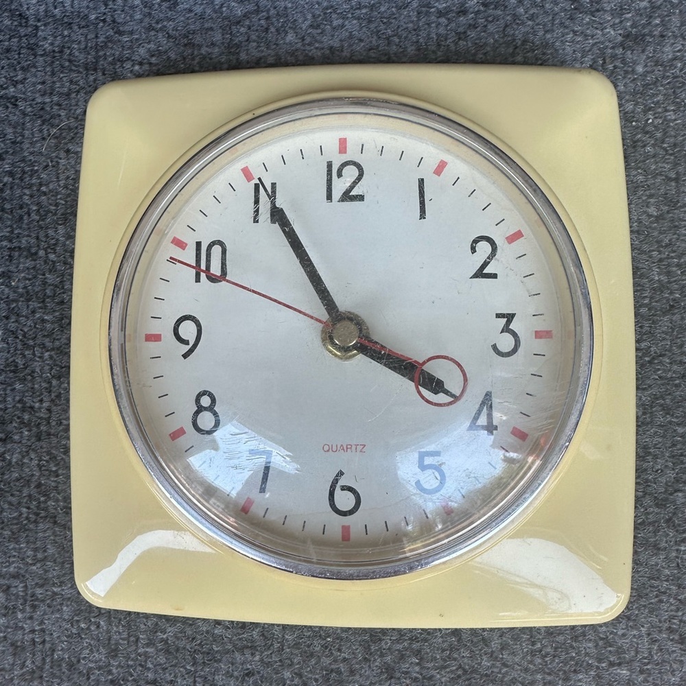 Square retro style wall clock